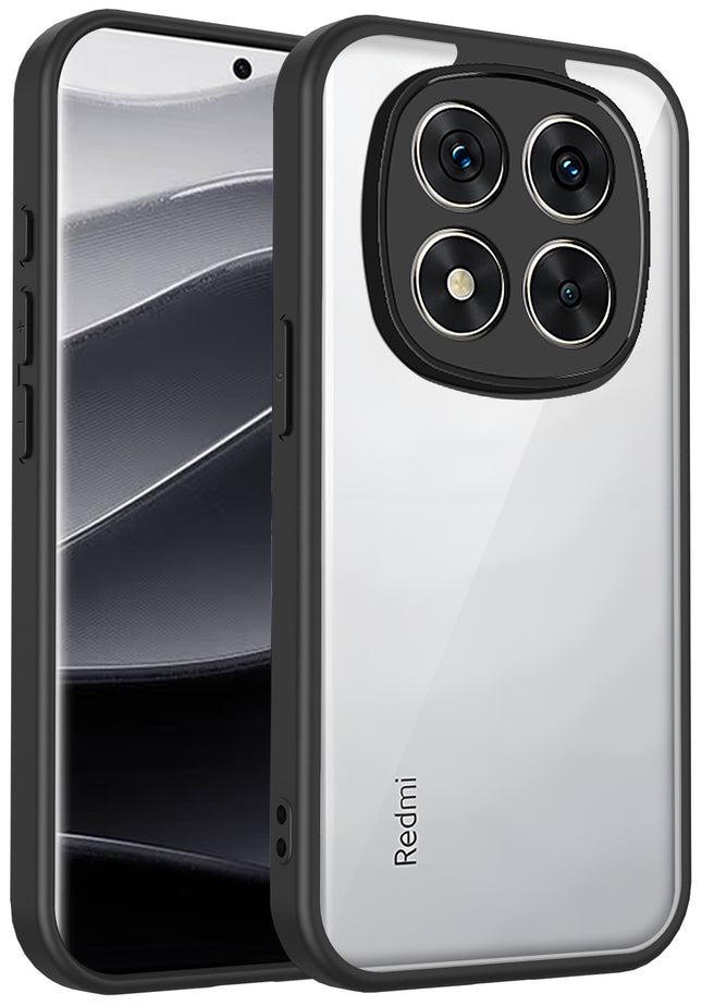 Kapa Hawkeye Clear Slim Tough Back Cover for Redmi Note 15 Pro 5G | Camera Lens Protector Anti Yellow Shockproof Clear Hybrid Case Cover (Black)
