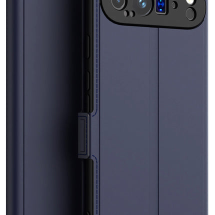 Kapa Noble Slim Magnetic Leather Flip Case Cover for Google Pixel 9 Pro | Card Holder Stand Flip Wallet Case (Blue)