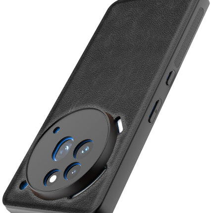 Kapa Tux Leather Back Cover for Nothing Phone 3A Pro | Slim Shockproof Camera Protection Bumper Case (Black)