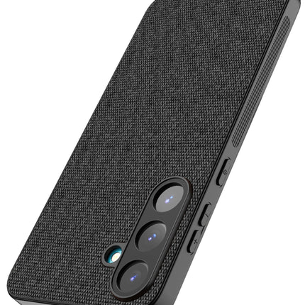 Kapa Soft Full Fabric Protective Back Case Cover for Samsung Galaxy S25 Plus | Shockproof Slim Hard Anti Slip Back Case (Black) - Mobizang
