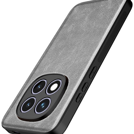 Kapa Tux Leather Back Cover for Redmi Note 15 Pro 5G | Slim Shockproof Camera Protection Bumper Case (Grey) - Mobizang