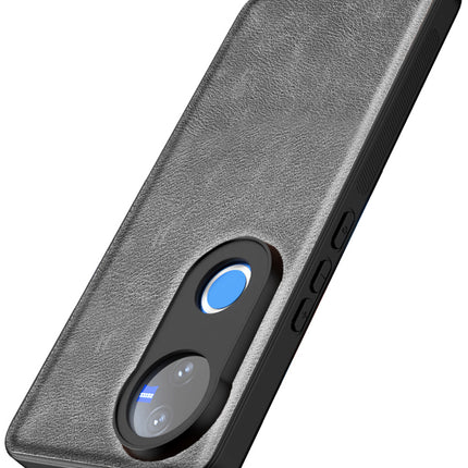 Kapa Tux Leather Back Cover for Vivo V50 5G | Slim Shockproof Camera Protection Bumper Case (Grey)