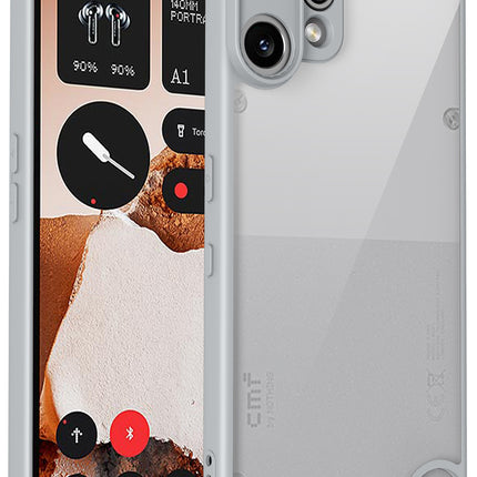 Kapa Hawkeye Clear Slim Tough Back Cover for CMF Phone 2 PRO | Camera Lens Protector Anti Yellow Shockproof Clear Hybrid Case Cover (Grey)