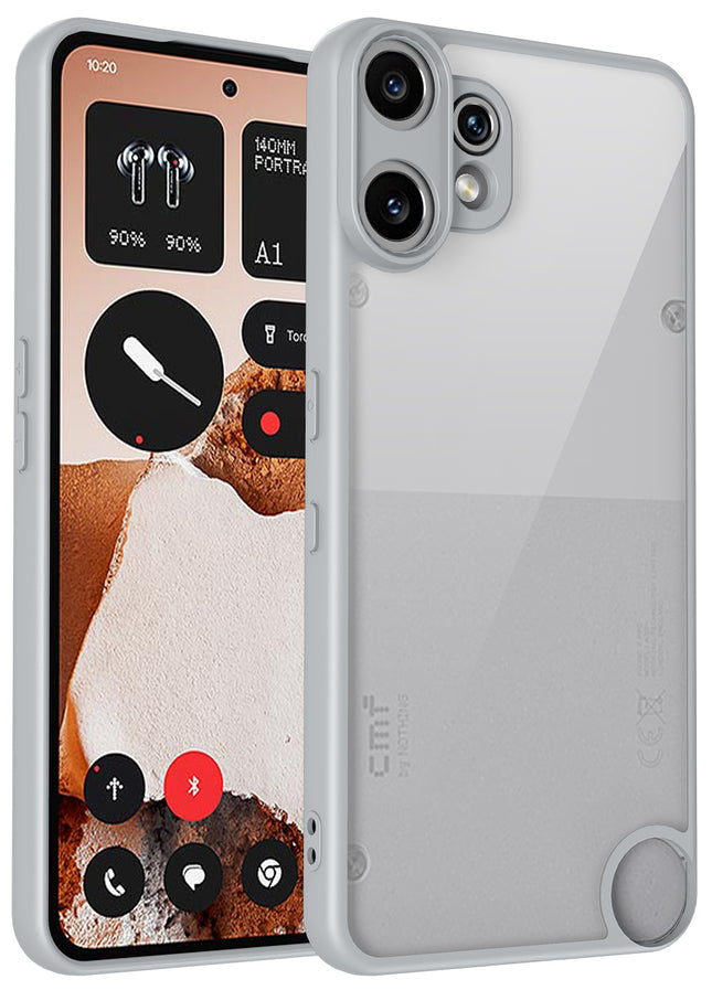 Kapa Hawkeye Clear Slim Tough Back Cover for CMF Phone 2 PRO | Camera Lens Protector Anti Yellow Shockproof Clear Hybrid Case Cover (Grey)