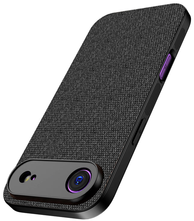 Kapa Soft Full Fabric Protective Back Case Cover for Apple iPhone 17 Air | Shockproof Slim Hard Anti Slip Back Case (Black)