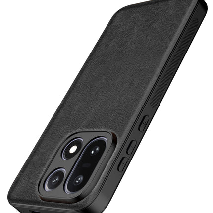 Kapa Tux Leather Back Cover for OnePlus 15 | Slim Shockproof Camera Protection Bumper Case (Black)