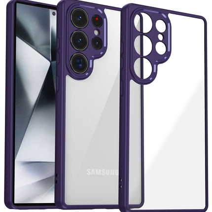 Kapa Hawkeye Clear Back Cover for Samsung Galaxy S25 Ultra | Camera Lens Protector Shockproof Slim Clear Case Cover (Purple Sides)