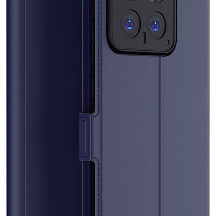 Kapa Noble Slim Magnetic Leather Flip Case Cover for Xiaomi 14 (5G) | Card Holder Stand Flip Wallet Case (Blue)