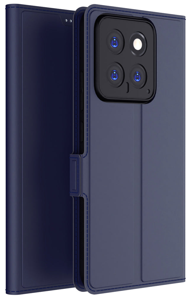 Kapa Noble Slim Magnetic Leather Flip Case Cover for Xiaomi 14 (5G) | Card Holder Stand Flip Wallet Case (Blue)