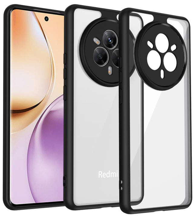Kapa Hawkeye Clear Back Cover for Realme 14 Pro 5G | Camera Lens Protector Shockproof Slim Clear Case Cover (Black Sides)