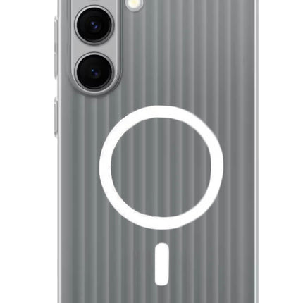Kapa Matte Magnetic Wave Grip Back Cover for Samsung Galaxy S25 PLUS | [MagSafe Compatible] Wireless charging, Slim, Metal Buttons, Frosted Back Case (White)