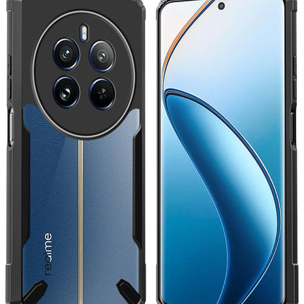 Kapa Bull Clear Back Cover for Realme 12 PRO / 12 PRO PLUS | [Military Grade Protection] Shock Proof Slim Hybrid Bumper Case (Black)