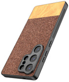 Kapa Soft Fabric & Leather Hybrid Protective Back Cover for Samsung Galaxy S25 Ultra | Shockproof Slim Hard Anti Slip Back Case (Brown)