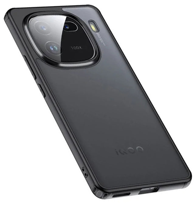 Kapa Shield Frosted Acrylic Back Shock Proof Case Cover for IQOO 12 (Black) - Mobizang