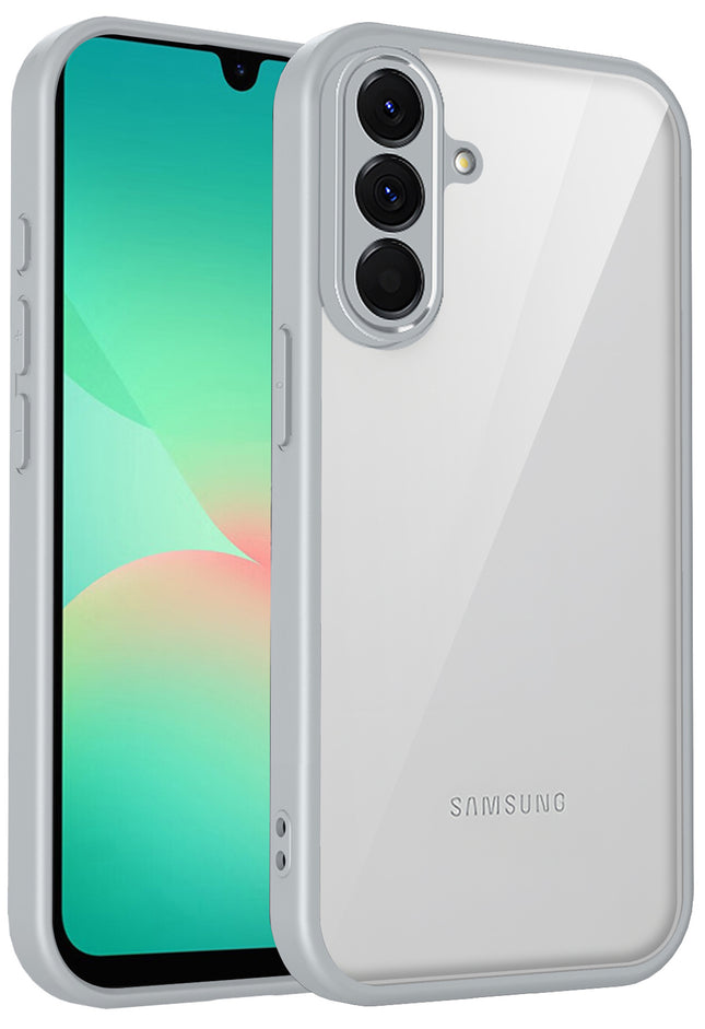 Kapa Hawkeye Clear Slim Tough Back Cover for Samsung Galaxy M36 / F36 5G | Camera Lens Protector Anti Yellow Shockproof Clear Hybrid Case Cover (Grey Sides)