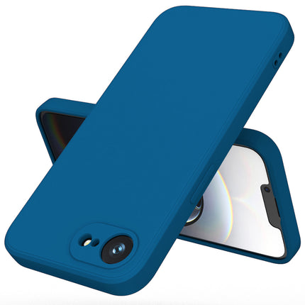 Kapa Matte Protective Lens Flexible Back Cover for Apple iPhone 16E | Slim Silicone with Soft Lining Shockproof Full Body Bumper Case (Blue)