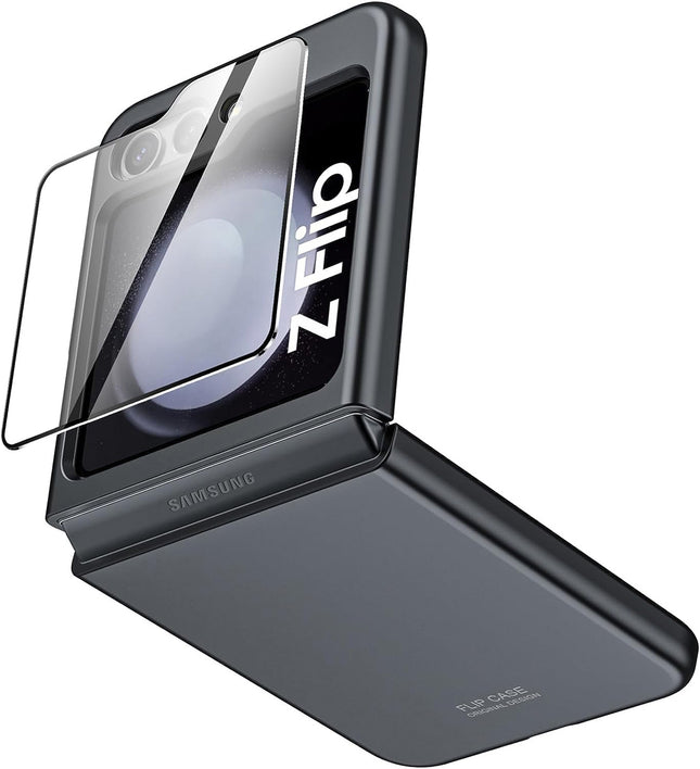 Kapa Ultra Thin Back Case for Samsung Galaxy Flip6 / Z Flip 6 | With [Inbuilt Glass]  Full Body Protection Hard Back Cover (Black)
