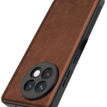 Kapa Tux Leather Back Cover for OnePlus 13R | Slim Shockproof Camera Protection Bumper Case (Brown)