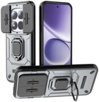 Kapa Armor Slider Back Cover for Redmi Note 15 Pro 5G | Inbuilt Ring + Camera Slider Shockproof Lens Protection Bumper Back Case (Grey)