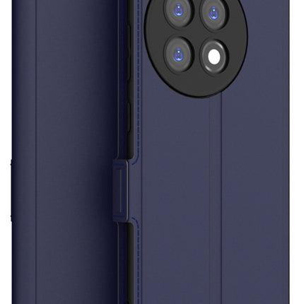 Kapa Noble Slim Magnetic Leather Flip Case Cover for OnePlus 12R | Card Holder Stand Flip Wallet Case (Blue) - Mobizang