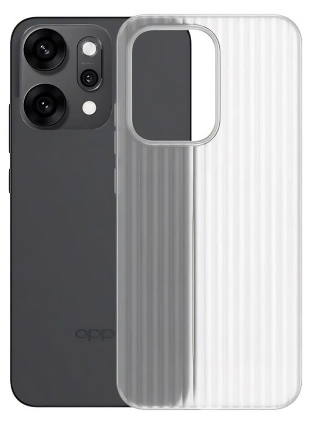 Kapa Wave Frosted Grip Back Cover for Oppo Reno 14 5G | Ultra Slim [With Metal Buttons] Matte Finish Back Case (White)