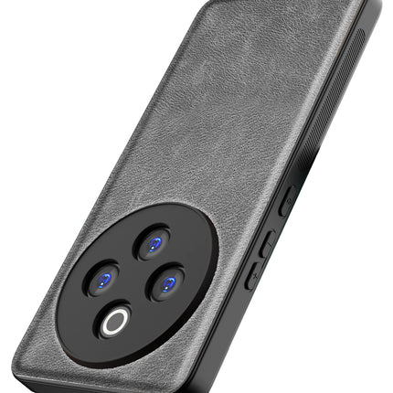 Kapa Tux Leather Back Cover for Iqoo Z10 5G / Vivo T4 5G | Slim Shockproof Camera Protection Bumper Case (Grey)