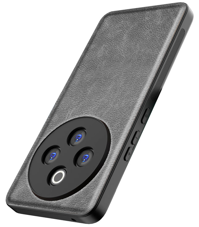 Kapa Tux Leather Back Cover for Iqoo Z10 5G / Vivo T4 5G | Slim Shockproof Camera Protection Bumper Case (Grey)