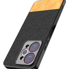 Kapa Soft Fabric & Leather Hybrid Protective Back Cover for Realme 15 Pro 5G | Shockproof Slim Hard Anti Slip Back Case (Black,Brown) - Mobizang
