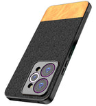 Kapa Soft Fabric & Leather Hybrid Protective Back Cover for Realme 15 Pro 5G | Shockproof Slim Hard Anti Slip Back Case (Black,Brown) - Mobizang