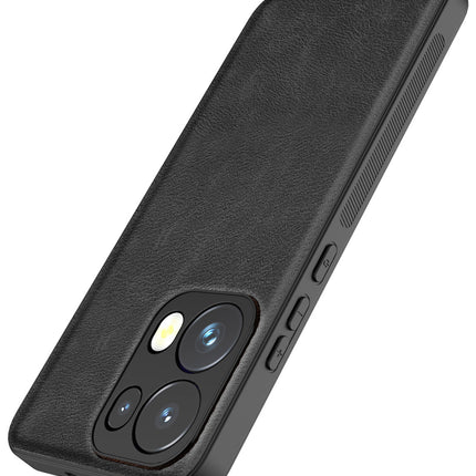 Kapa Tux Leather Back Cover for Oppo Reno 13 Pro | Slim Shockproof Camera Protection Bumper Case (Black) - Mobizang