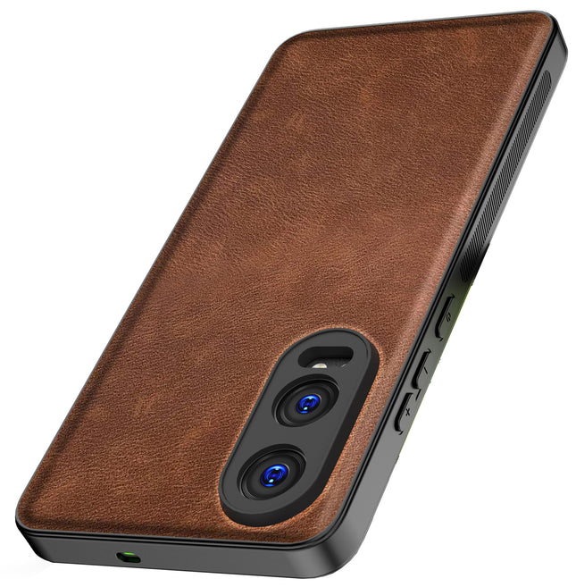 Kapa Tux Leather Back Cover for OnePlus Nord CE 4 Lite | Slim Shockproof Camera Protection Bumper Case (Brown)