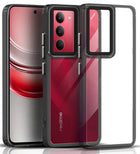Kapa Warrior Acrylic Clear Back Cover For Realme 14X | Slim Shockproof [Military Grade Protection] Hybrid Bumper Case (Grey Sides)