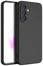 Kapa Matte Protective Lens Flexible Back Cover for Samsung Galaxy A16 | Slim Silicone with Soft Lining Shockproof Full Body Bumper Case (Black) - Mobizang