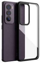 Kapa Hawkeye Clear Back Cover for Oppo Reno 12 (5G) | Camera Lens Protector Shockproof Slim Clear Case Cover (Black)