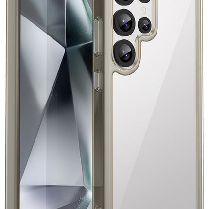 Kapa Unicorn Acrylic Clear Back Cover For Samsung Galaxy S25 Ultra | Slim Shockproof [Military Grade Protection] Hybrid Bumper Case (Grey Sides)