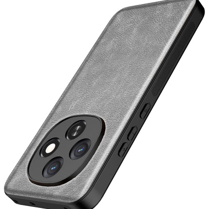 Kapa Tux Leather Back Cover for Oppo F31 Pro 5G | Slim Shockproof Camera Protection Bumper Case (Grey)