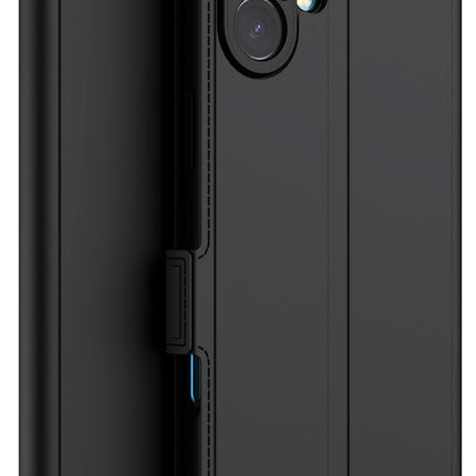 Kapa Noble Slim Magnetic Leather Flip Case Cover for Apple iPhone 16 | Card Holder Stand Flip Wallet Case (Black) - Mobizang