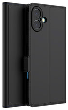 Kapa Noble Slim Magnetic Leather Flip Case Cover for Apple iPhone 16 | Card Holder Stand Flip Wallet Case (Black) - Mobizang
