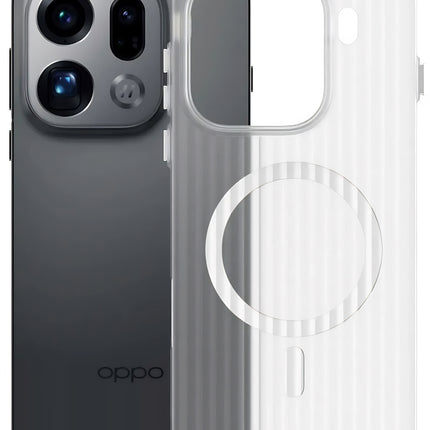 Kapa Wave Magnetic Frosted Grip Back Cover for Oppo Find X9 Pro | [MagSafe Compatible] Wireless charging, Slim, Metal Buttons Matte Finish Back Case (White)