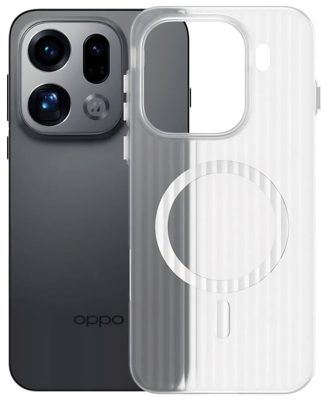 Kapa Wave Magnetic Frosted Grip Back Cover for Oppo Find X9 Pro | [MagSafe Compatible] Wireless charging, Slim, Metal Buttons Matte Finish Back Case (White)