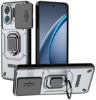 Kapa Armor Slider Back Cover for Oppo K13 Turbo / K13 Turbo Pro | Inbuilt Ring + Camera Slider Shockproof Lens Protection Bumper Back Case (Grey)