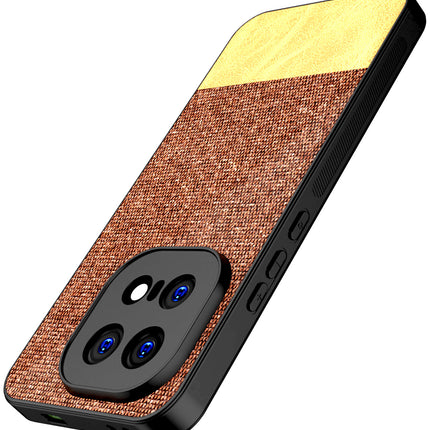 Kapa Soft Fabric & Leather Hybrid Protective Back Cover for IQOO 15 5G | Shockproof Slim Hard Anti Slip Back Case (Brown)