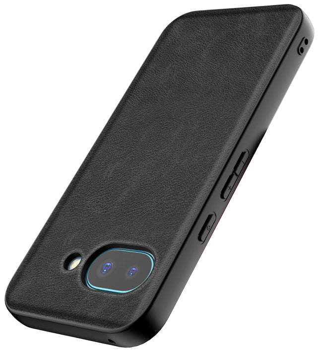Kapa Tux Leather Back Cover for Google Pixel 9A | Slim Shockproof Camera Protection Bumper Case (Black)