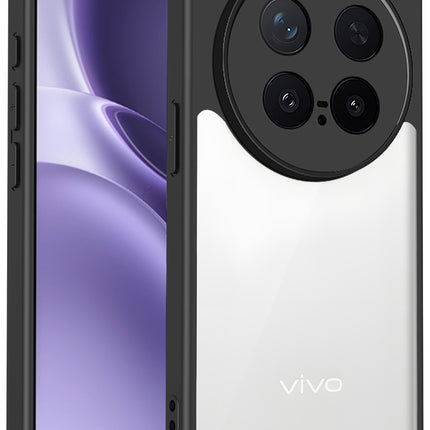 Kapa Hawkeye Clear Slim Tough Back Cover for Vivo X300 Pro 5G | Camera Lens Protector Anti Yellow Shockproof Clear Hybrid Case Cover (Black) - Mobizang