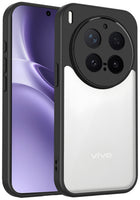 Kapa Hawkeye Clear Slim Tough Back Cover for Vivo X300 Pro 5G | Camera Lens Protector Anti Yellow Shockproof Clear Hybrid Case Cover (Black) - Mobizang