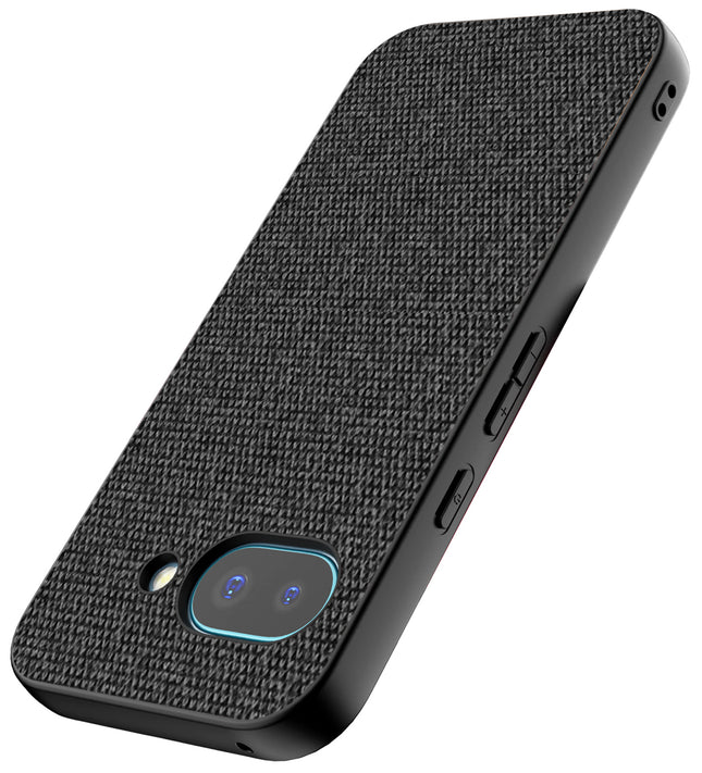 Kapa Soft Full Fabric Protective Back Case Cover for Google Pixel 9A | Shockproof Slim Hard Anti Slip Back Case (Black)