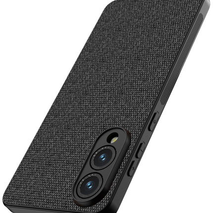 Kapa Soft Full Fabric Protective Back Case Cover for Samsung Galaxy S25 Edge | Shockproof Slim Hard Anti Slip Back Case (Black)