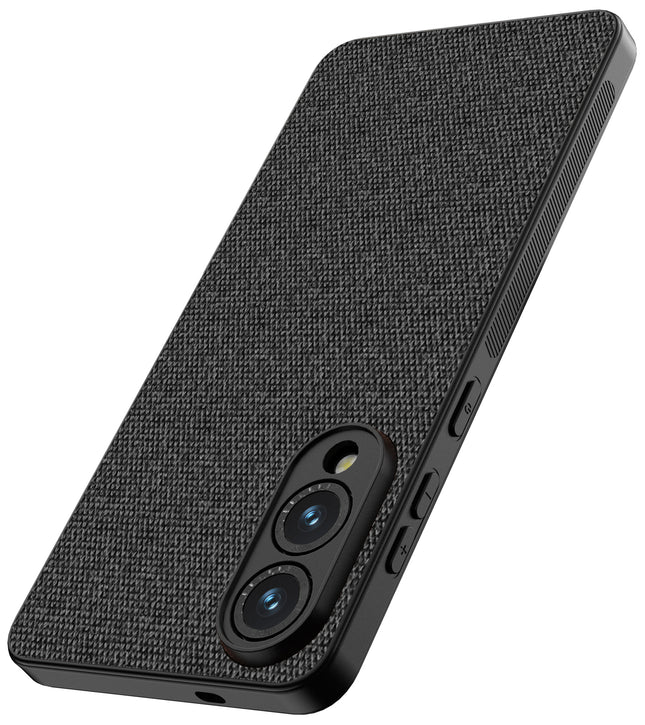 Kapa Soft Full Fabric Protective Back Case Cover for Samsung Galaxy S25 Edge | Shockproof Slim Hard Anti Slip Back Case (Black)