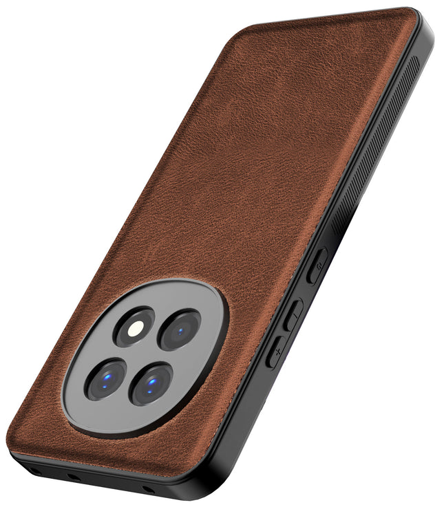 Kapa Tux Leather Back Cover for Oppo F29 5G | Slim Shockproof Camera Protection Bumper Case (Brown) - Mobizang