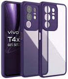 Kapa Hawkeye Clear Back Cover for Vivo T4X 5G | Camera Lens Protector Shockproof Slim Clear Case Cover (Purple Sides) - Mobizang